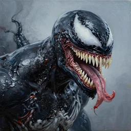 Venom Oil painting 4K quality super realistic