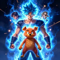 symmetry!! portrait of ultra instinct norville shaggy rogers, epic, blue aura, sparks and thunders, highly detailed, dynamic lighting, digital art, digital painting, artstation, wlop, sharp focus, illustration, art by artgerm and greg rutkowski and alphonse mucha, 8 k