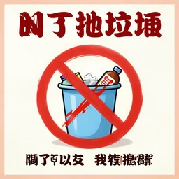 a propaganda poster about not throwing trash everywhere.