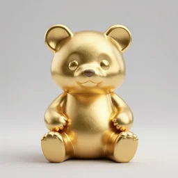 Golden Panda Figure, 8K, studio light