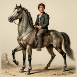 a centaur, chimera, tom cruise, majestic matte painting, by Beeple, Gustave Dore, Artstation, CGsociety