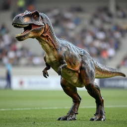 a velociraptor as a football manager