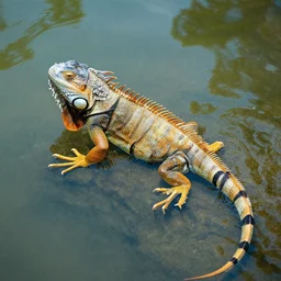 a iguana made out of water