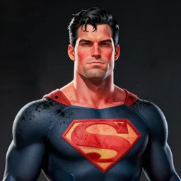 upper body portrait of a superhero, watermelon man, vivid, coal dust, super suit, illustrator, trending on artstation