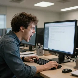 jerma 9 8 5 yelling at the computer monitor
