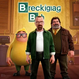 walter white from breaking bad is in the pixar movie, standing together with gustavo fring, pixar style, movie poster