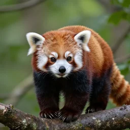 photo of a red panda in the forest