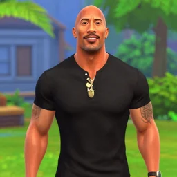 Dwayne Johnson as a Sim in the Sims 3