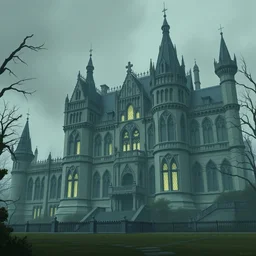 gothic mansion, extremely detailed, sharp focus, wide view, full body shot, smooth, digital illustration, by rossdraws, frank franzzeta, mcbess, sakimichan, craig mullins