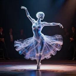 neural system in the shape of a body dancing at a concert