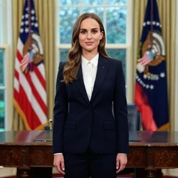 portrait photo of president natalie portman in the oval office, photo by pete souza