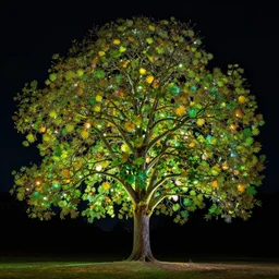 highly detailed realistic photo of glowing big tree without leaves in dark background, vibrant colors, award winning masterpiece photography, hyper realistic, concept art, 8 k detail post - processing