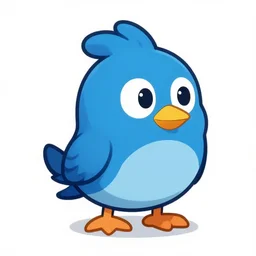 blue bird character for video game sheet
