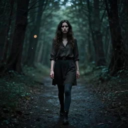 50mm f1.8 panoramic photo of a confused woman walking inside a sinister liminal space, uncanny, megalophobia, Bokeh, Graflex