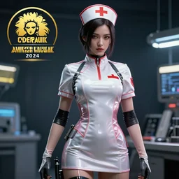 cyberpunk nurse warrior, highly detailed, 4 k, hdr, smooth, sharp focus, high resolution, award - winning photo, artgerm, photorealistic