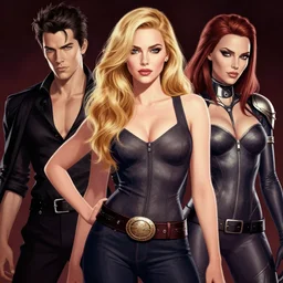 kat dennings christina hendricks jennifer tilly, wearing belt, by wlop and ilya kuvshinov and artgerm, gorgeous, stunning, alluring, artstation, deviantart, digital art