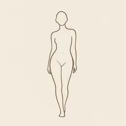 minimalist line drawing of a female figure
