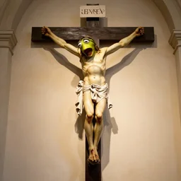 crucifixion of kermit the frog by michelangelo