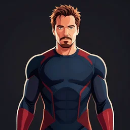 tony stark in the style of vector art