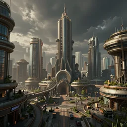 atompunk / decopunk city trending on artstation deviantart pinterest hyper detailed photorealistic highlights and shadow hd 8 k post - processing high resolution