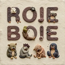 textured artwork with small creatures suffering in pain