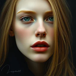 realistic detailed face portrait deborah ann woll by john everett millais, ayami kojima