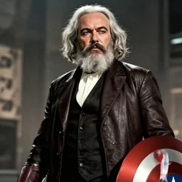 karl marx as a mcu superhero, movie trailer shot