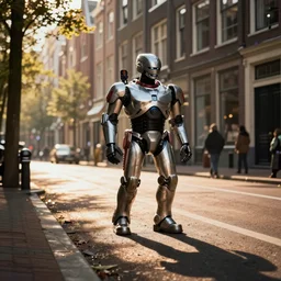 robocop patrolling streets of amsterdam