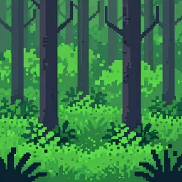 8 - bit pixel art of a forest, nes