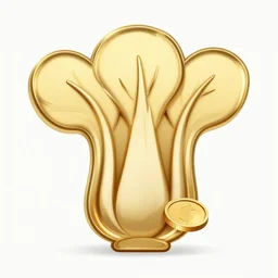 stylized gold bok choy symbol with a coin in it's mouth : : ornate, dynamic, particulate, intricate, elegant, highly detailed, centered, artstation, smooth, sharp focus, octane render, 3 d