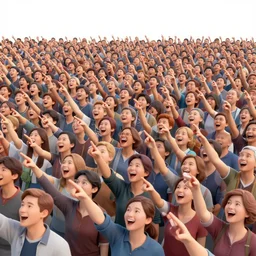enoumous crowd of millions of people, everyone is laughing and pointing at donald trump standing on a podium with no pants. style of political cartoon.