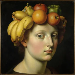 a head made out of fruit by giuseppe arcimboldo, oil on canvas n 9