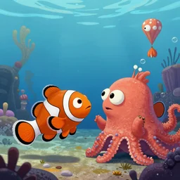 Nemo fighting a cyclops