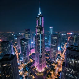 cyberpunk utopia city at night