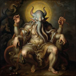 baroque renaissance portrait of cthulhu by mobius frank frazetta gustave moreau