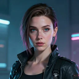 digital art portrait of cyberpunk millie bobby brown