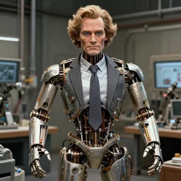 animatronic John C. Reilly, exposed mechanics, photo, Stan Winston studios, detailed, 4k