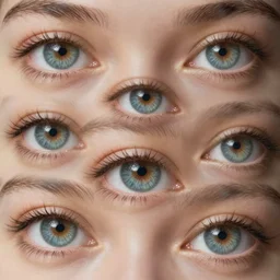 portrait of a stunningly beautiful eye, multiplied