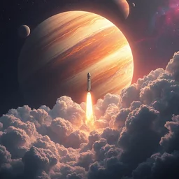 spacex starship rocket in the clouds of jupiter, epic scene, by victo ngai, kilian eng vibrant colours, dynamic lighting, digital art, winning award masterpiece, fantastically beautiful, illustration, aesthetically inspired by beksinski and dan mumford, trending on artstation, art by greg rutkowski, 8 k