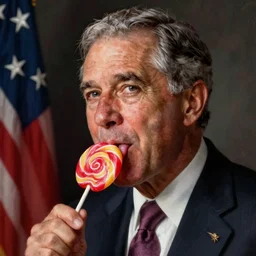 George W. Bush licking a lollipop, official presidential portrait painting