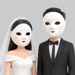 two masks getting married