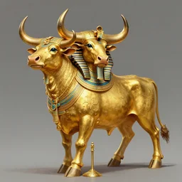 man cosplaying as a golden bull, intricate details, octane render, digital painting, egyptian, golden idol, golden calf artstation, concept art, sharp focus, illustration digital painting, art by wlop