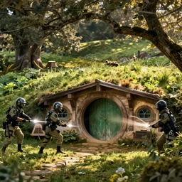 swat team raid on a hobbit hole
