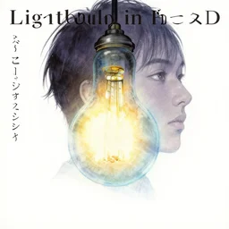 album cover art for lightbulb in head katakana by akihiko yoshida