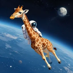 a giraffe dressed like an astronaut floating in the space, trending on artstation, art by greg manchess, guangjian, detailed digital art, artstation hd