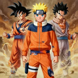 ultra realistic portrait painting of a fusion of naruto and gohan art by akira toriyama, 4 k, dragon ball artstyle, cel shaded, highly detailed, epic lighting, full body