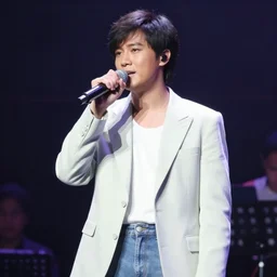 a taiwanese idol singer on stage in the 1 9 7 0 s, live venue, professional photography, highly detailed, stunning lighting, artstation, realistic face and anatomy, by thomas kinkade and greg rutkowski