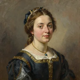 portrait of a batavian woman ( 3 5 ) from dutch rhine delta ( that the romans called batavia ) in 2 5 0 a. d., an oil painting by ross tran and thomas kincade
