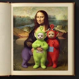 a manuscript by Da Vinci depicting the Teletubbies