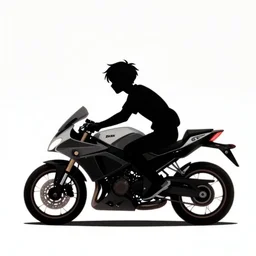 anime guy riding an akt nkd 1 2 5 motorbike, flcl syle, minimalist, japanese art, emo goth phone wallpaper